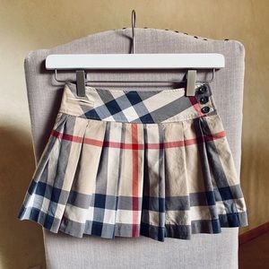 Girls Burberry Check Print Skirt, size 6